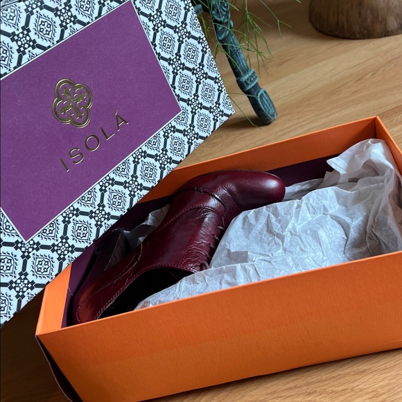 Isolá / Isola - Oxford Bootie 4 inch Heel Oxblood Chianti Leather - Size 8 - Picture 15 of 16